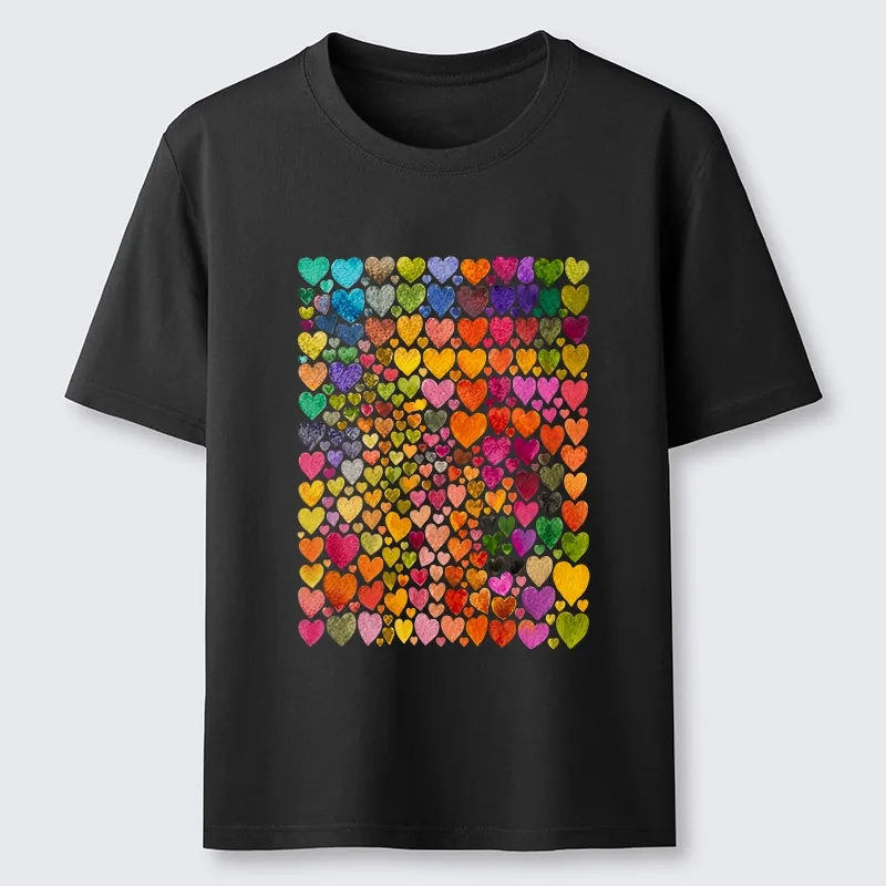 Tokyo-Tiger Rainbow Hearts Fill Full Art Grid Classic T-Shirt Sale