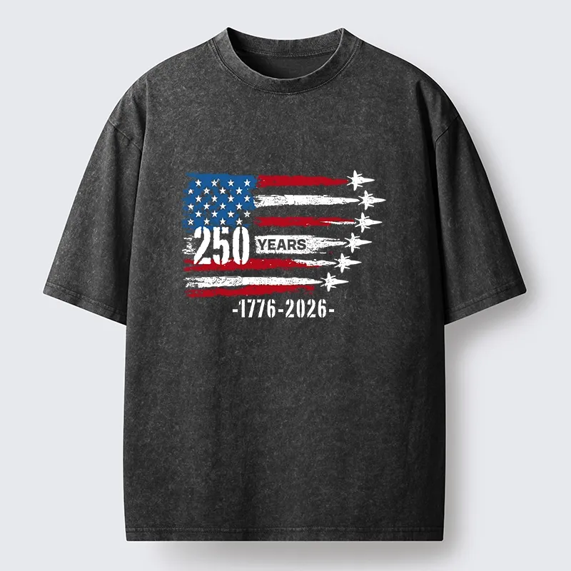Tokyo-Tiger 250 Years Strong American Flag Washed T-Shirt