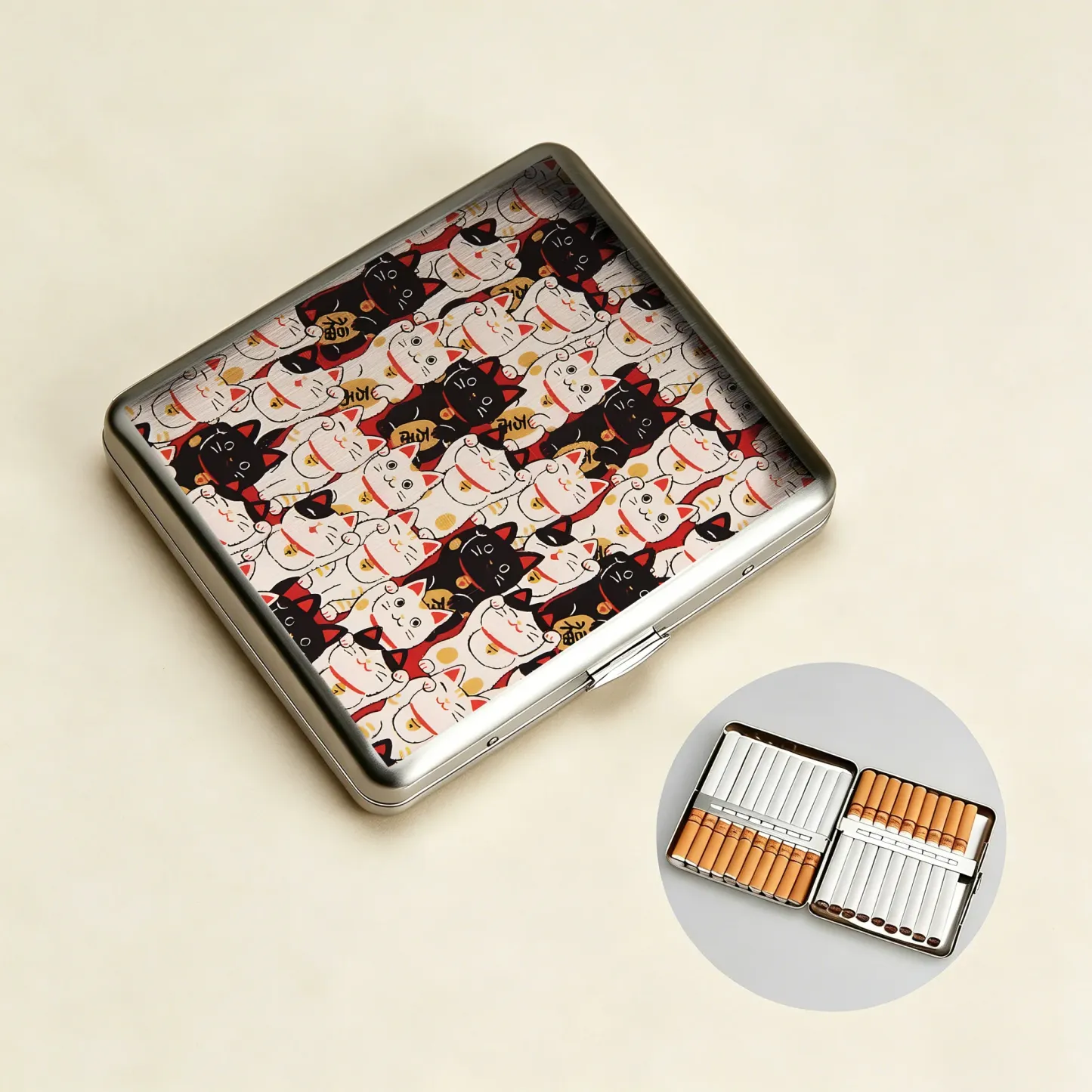 Tokyo-Tiger Lucky Cat Cigarette Case