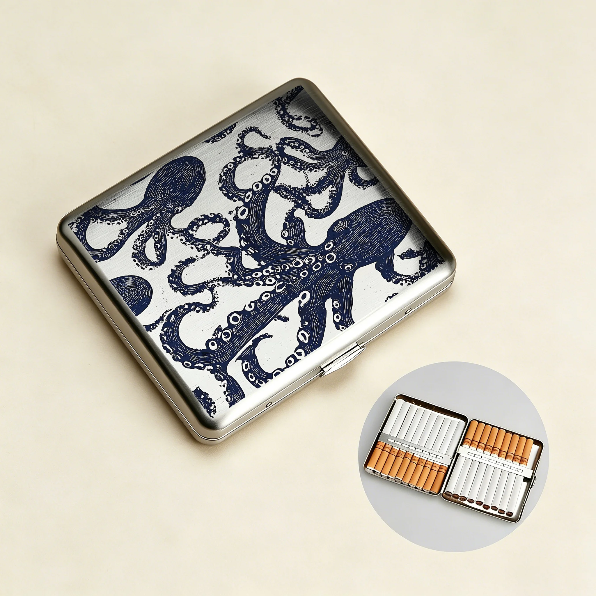 Tokyo-Tiger Ocean Octopus Cigarette Case