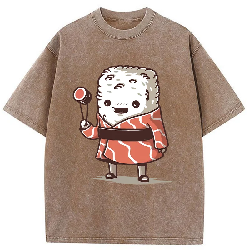 Tokyo-Tiger Delicious And Funny Sushi Washed T-Shirt