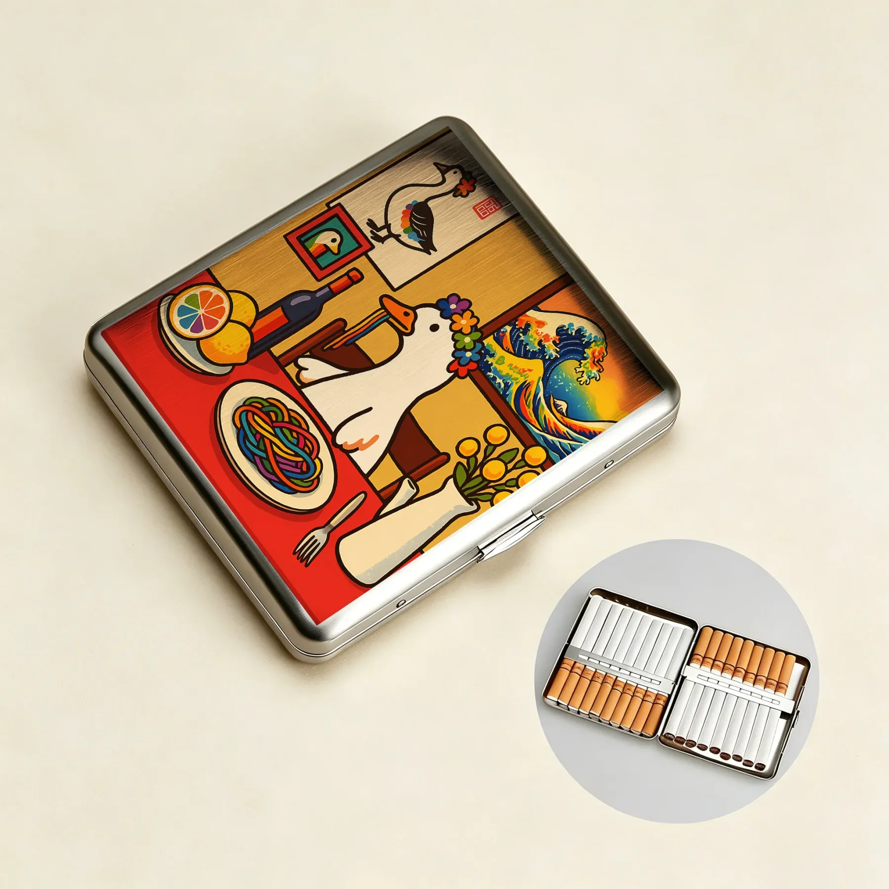 Tokyo-Tiger More Spaghetti Less Upsetti Goose Cigarette Case