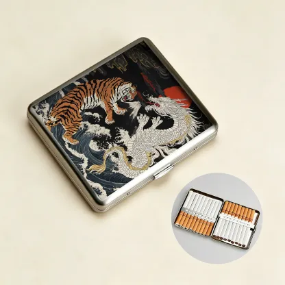 Tokyo-Tiger Fight Between Dragon And Tiger Cigarette Case