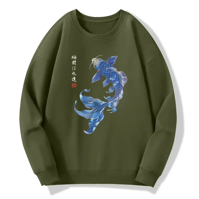 Tokyo-Tiger Lucky Blue Koi Fish Art Classic Sweatshirt