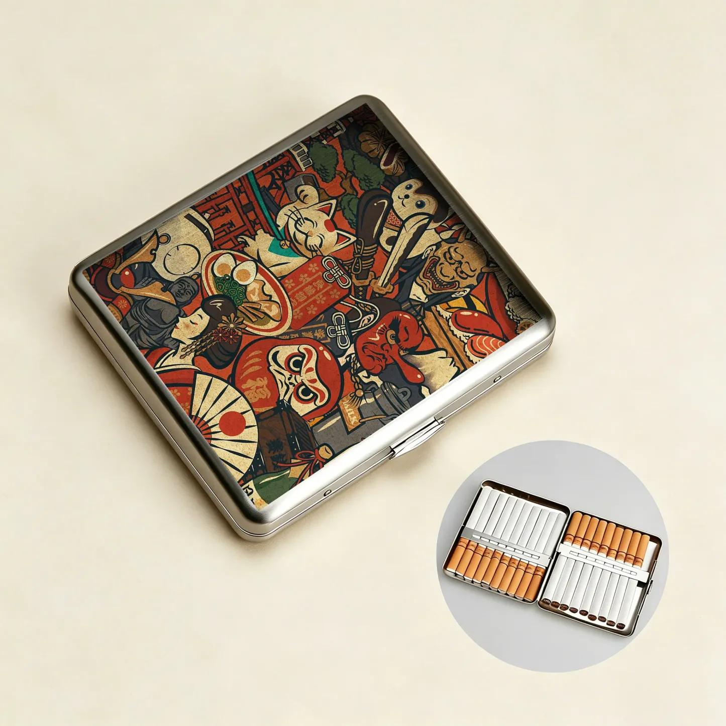 Tokyo-Tiger Japanese Traditional Elements Cigarette Case