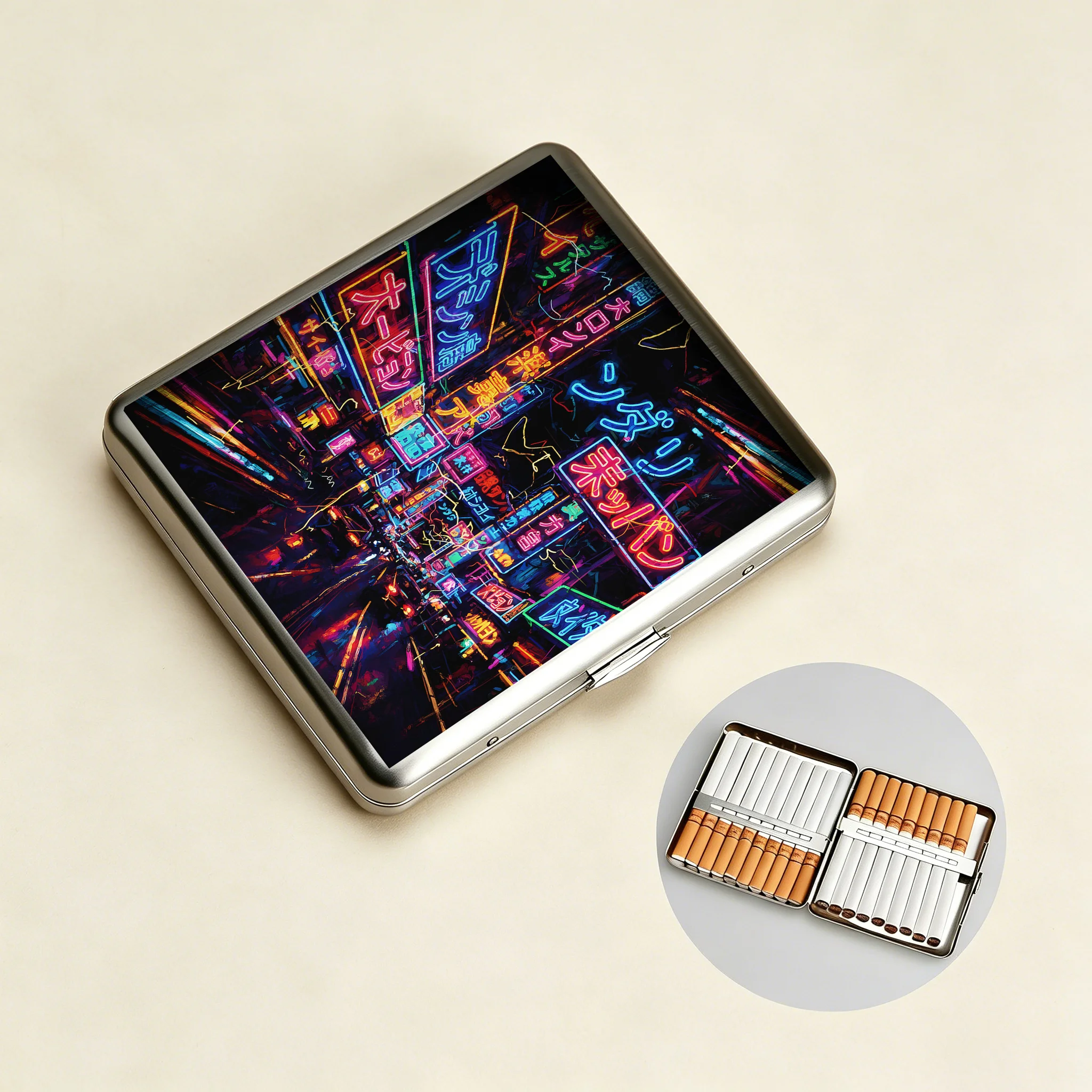 Tokyo-Tiger Tokyo Street Scene Cigarette Case