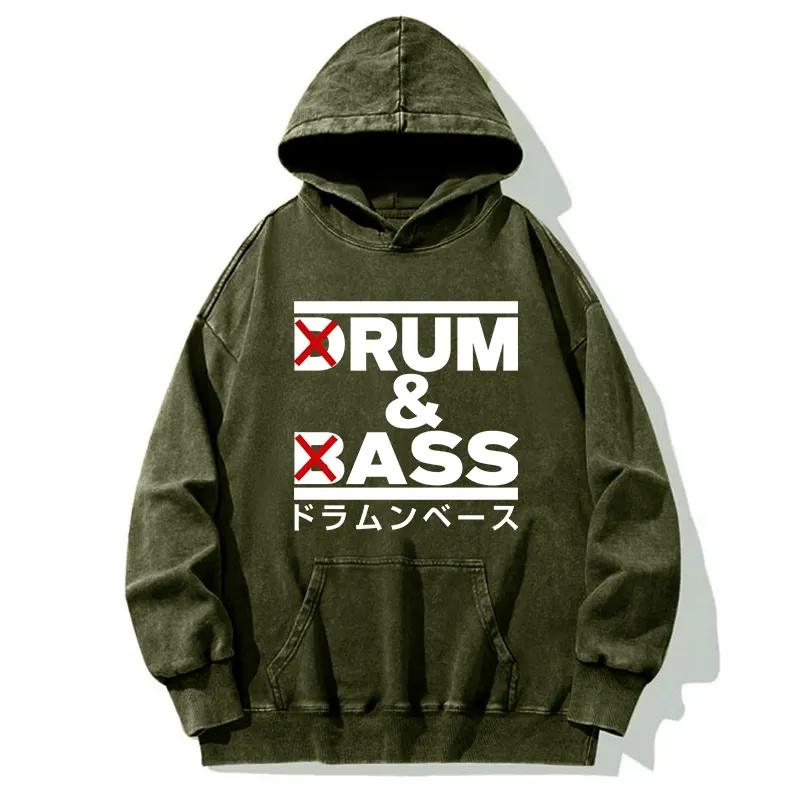 Tokyo-Tiger Drum And Bass Funny Washed Hoodie