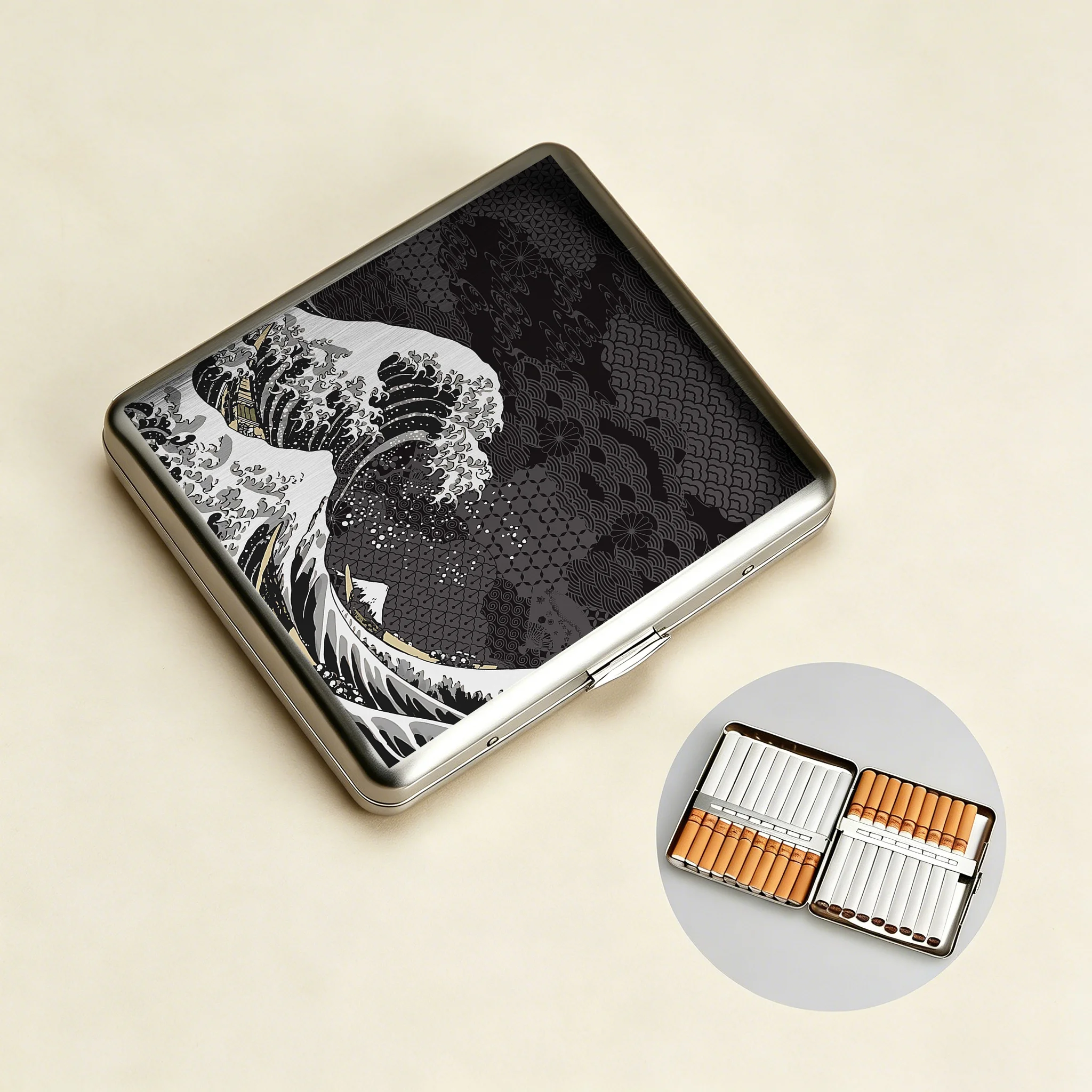 Tokyo-Tiger Great Wave Off Fuji Cigarette Case
