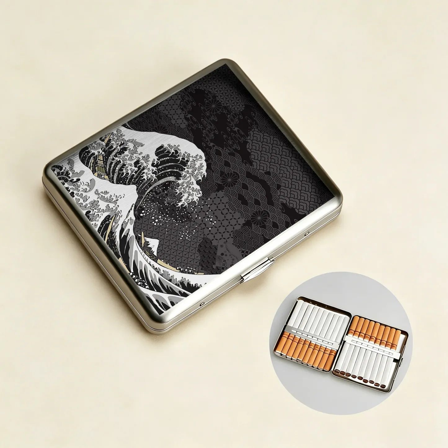 Tokyo-Tiger Great Wave Off Fuji Cigarette Case