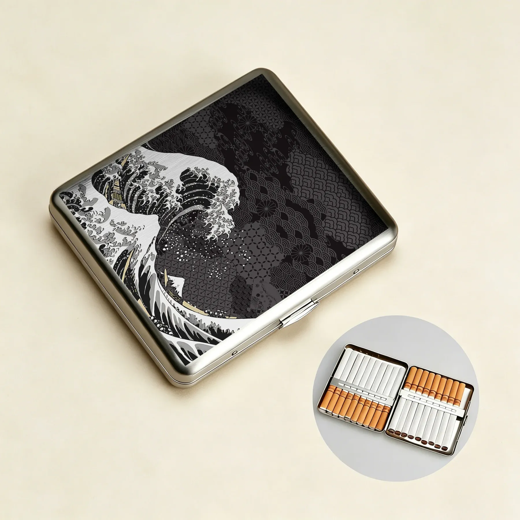 Tokyo-Tiger Great Wave Off Fuji Cigarette Case