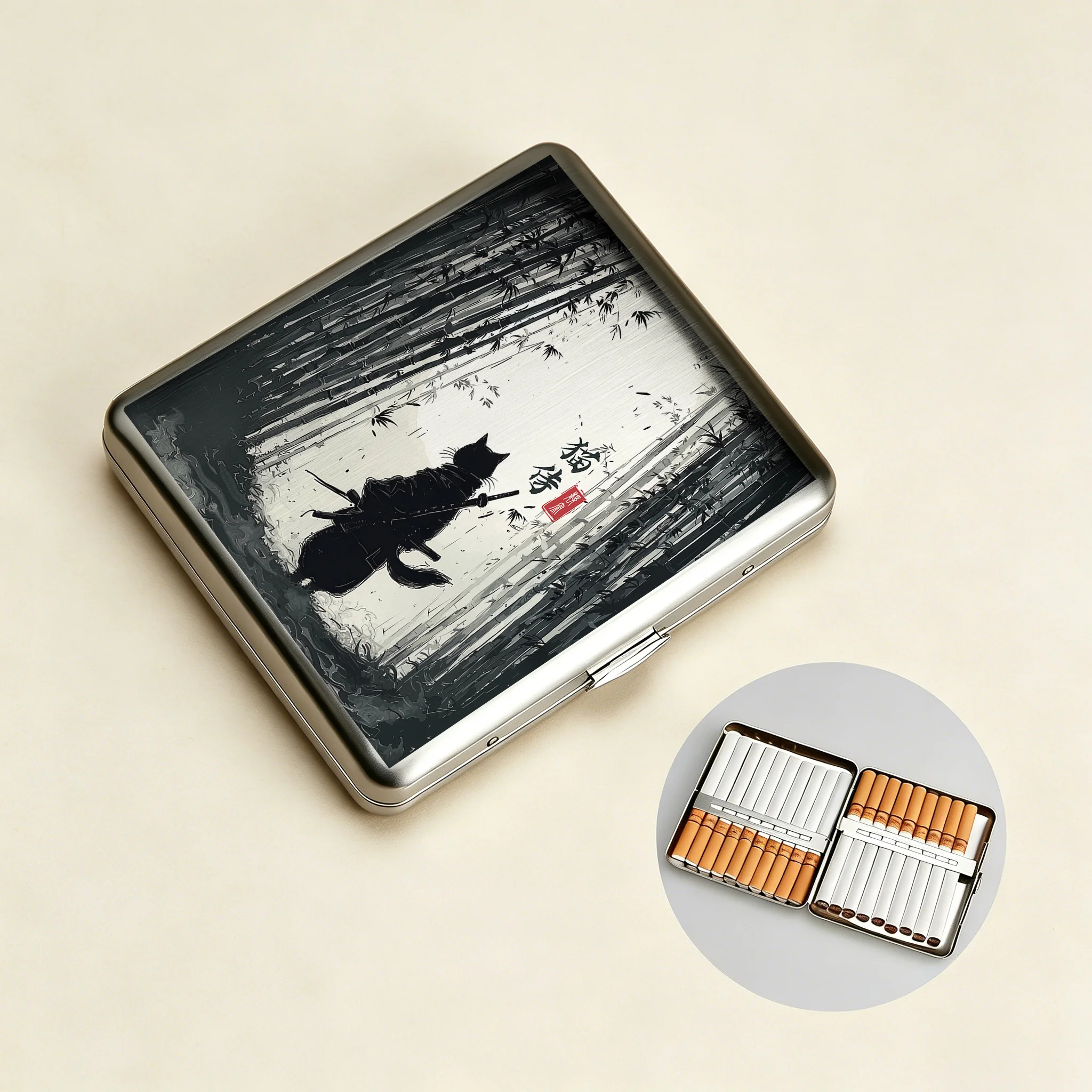 Tokyo-Tiger Samurai Cat In The Bamboo Forest Cigarette Case