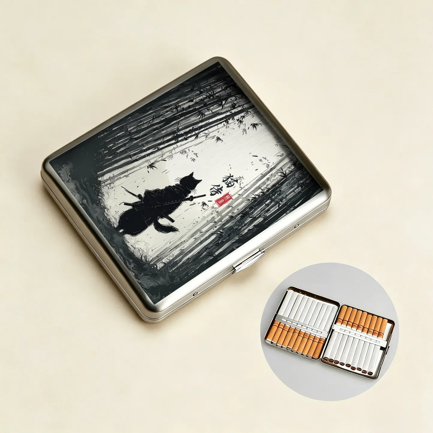 Tokyo-Tiger Samurai Cat In The Bamboo Forest Cigarette Case