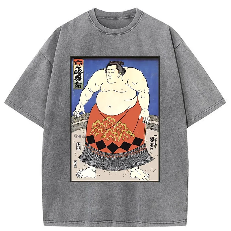 Tokyo-Tiger Retro Sumo Wrestler Washed T-Shirt