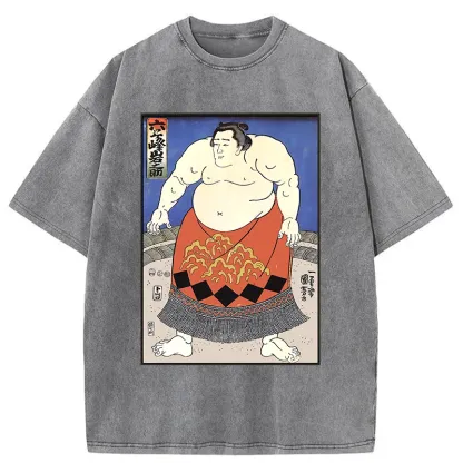 Tokyo-Tiger Retro Sumo Wrestler Washed T-Shirt