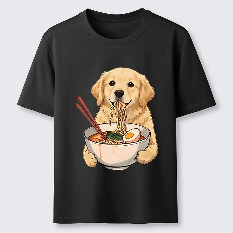 Tokyo-Tiger Golden Retriever Eating Ramen Noodles Classic T-Shirt