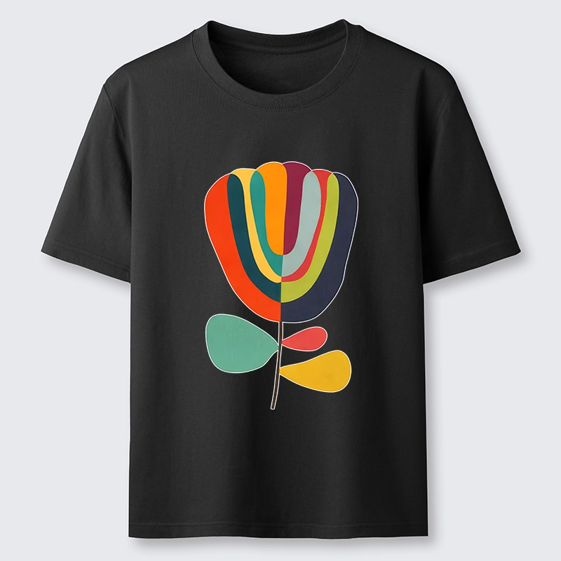 Tokyo-Tiger Colorful Flower Minimalist Print Classic T-Shirt