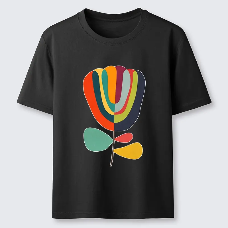 Tokyo-Tiger Colorful Flower Minimalist Print Classic T-Shirt