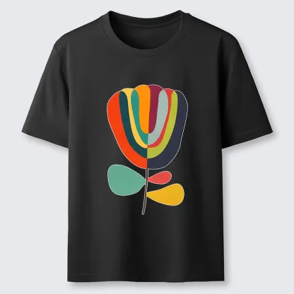 Tokyo-Tiger Colorful Flower Minimalist Print Classic T-Shirt