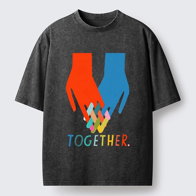 Tokyo-Tiger All Colors Unite As Single Group Washed T-Shirt
