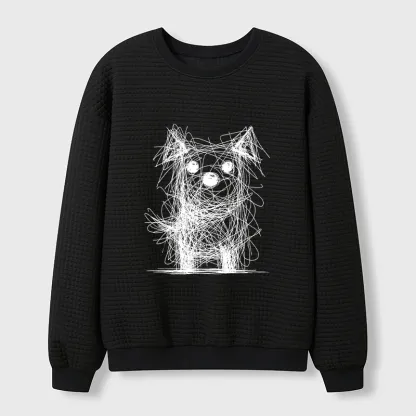 Tokyo-Tiger Scruffy Dog Chaos Art Waffle Sweatshirt