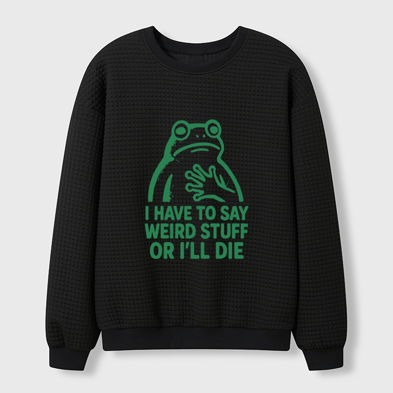 Tokyo-Tiger Weird Frog Funny Meme Waffle Sweatshirt