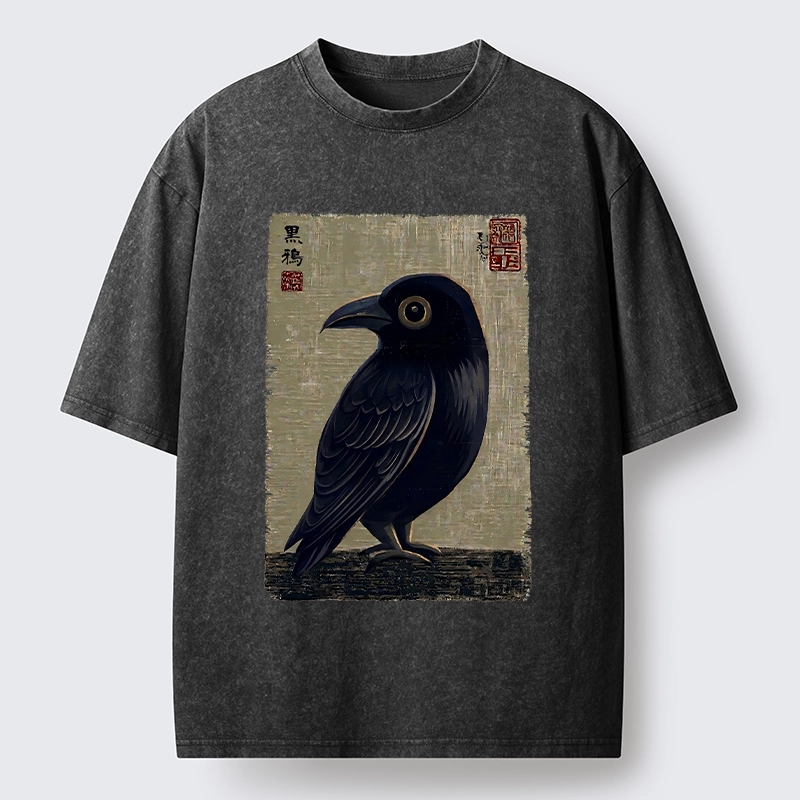 Tokyo-Tiger The Black Crow Art Print Washed T-Shirt