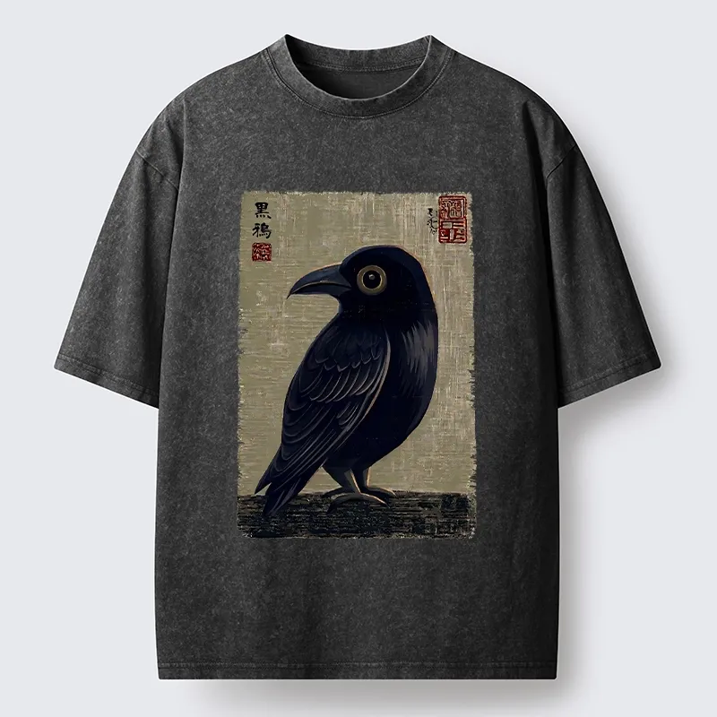 Tokyo-Tiger The Black Crow Art Print Washed T-Shirt