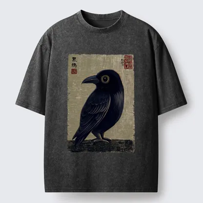 Tokyo-Tiger The Black Crow Art Print Washed T-Shirt