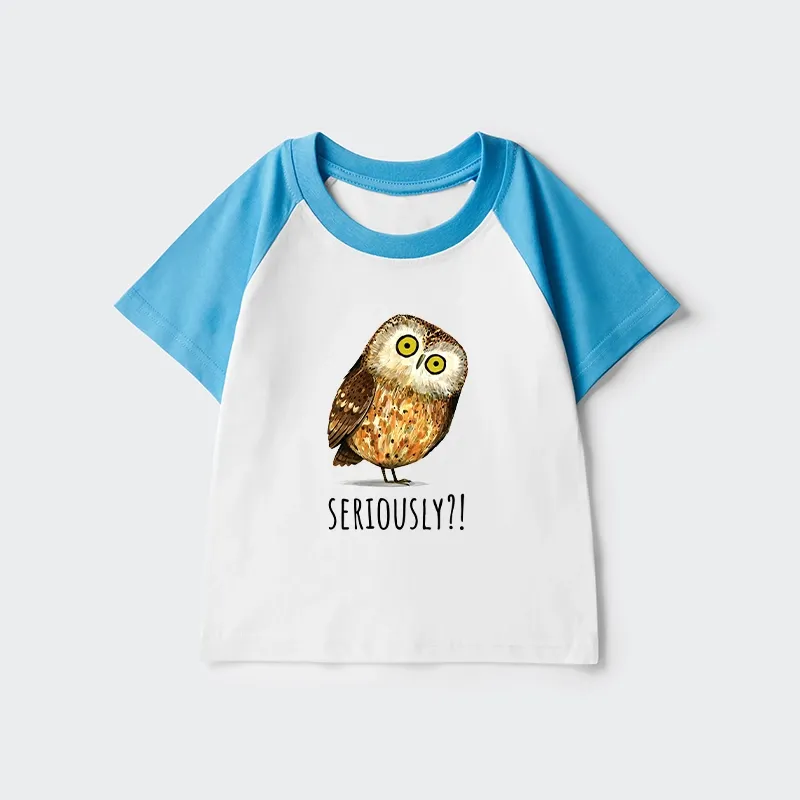Tokyo-Tiger Seriously Confused Owl Meme Art Kids Raglan T-shirt