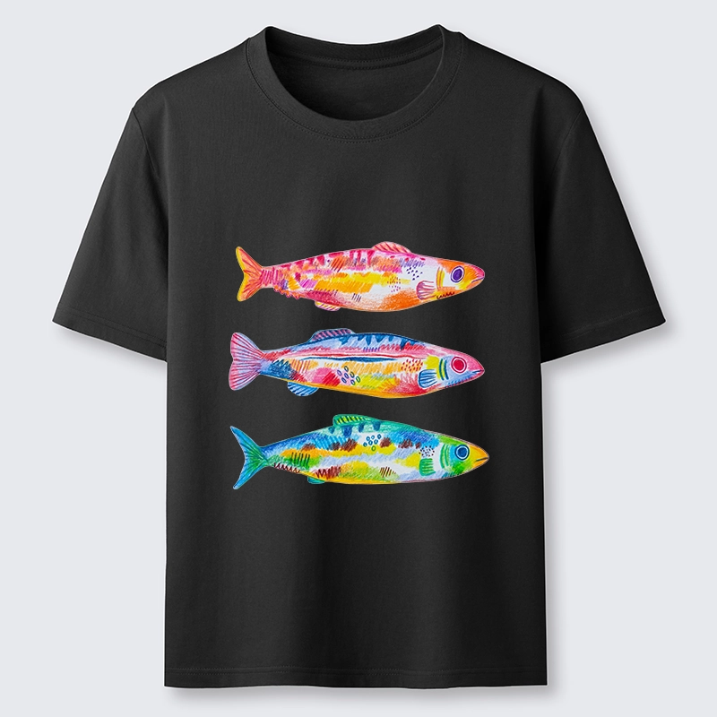 Tokyo-Tiger Colorful Hand Drawn Fish Classic T-Shirt