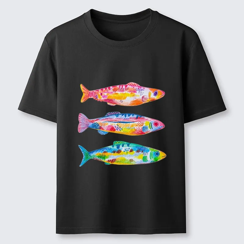 Tokyo-Tiger Colorful Hand Drawn Fish Classic T-Shirt