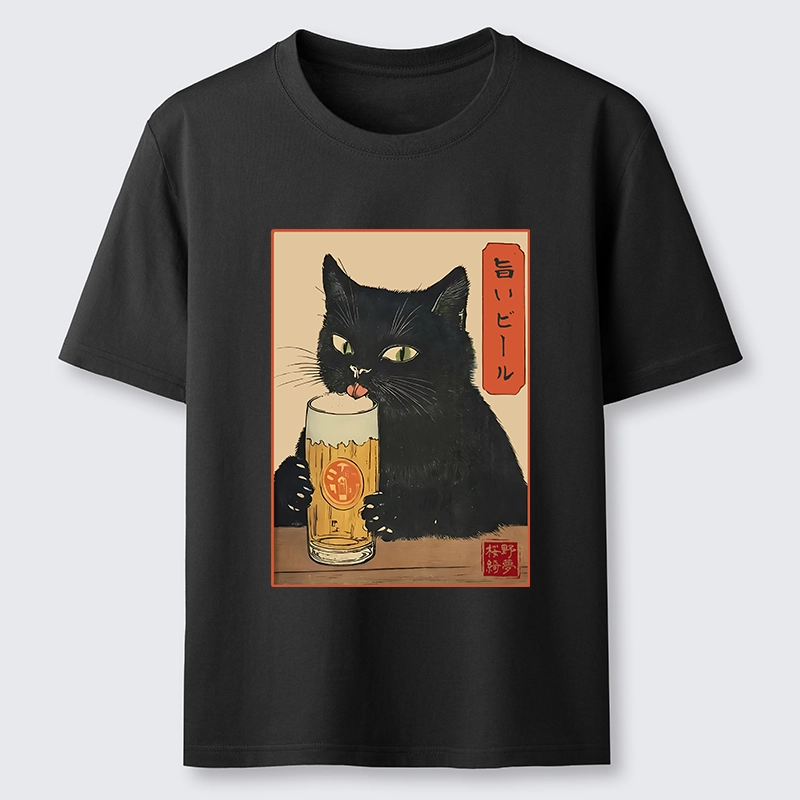 Tokyo-Tiger Cat Holding A Glass Of Beer Classic T-Shirt