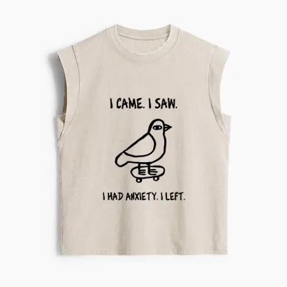 Tokyo-Tiger Funny Meme Bird Just Needs A Break Women's Washed Tank Tops