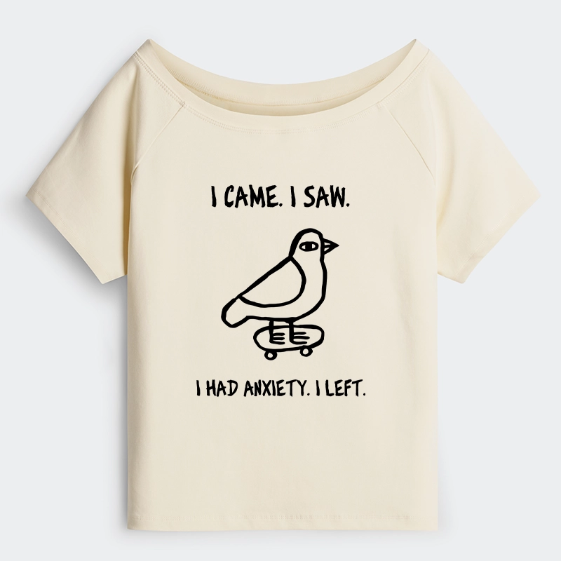 Tokyo-Tiger Funny Meme Bird Just Needs A Break Off Shoulder T-Shirt