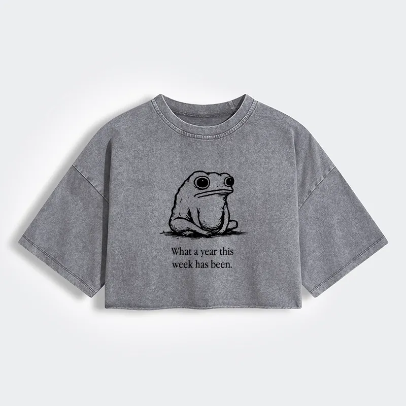 Tokyo-Tiger This Week Feels Like A Whole Year Women's Washed Crop T-Shirt