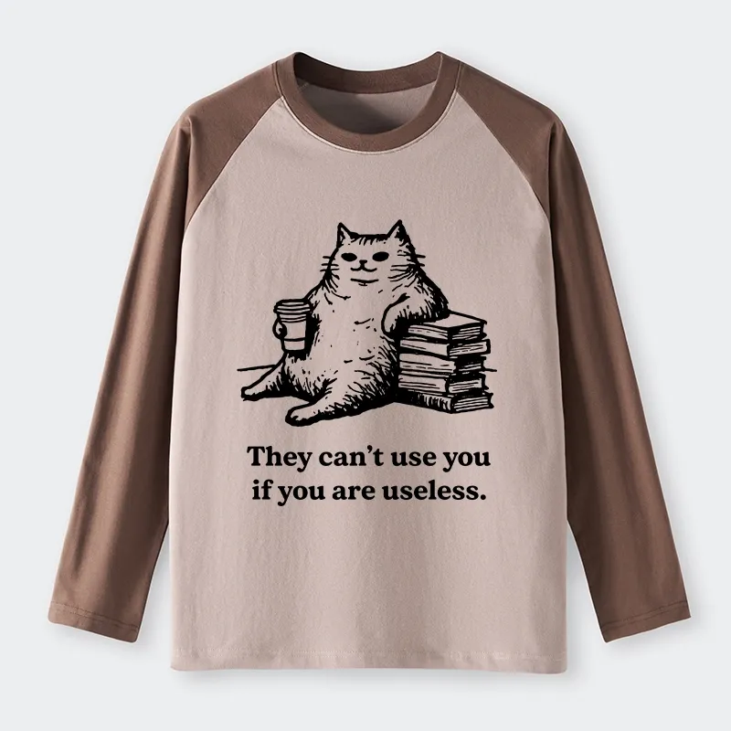 Tokyo-Tiger Cat Proving Uselessness Is A Superpower Raglan Long Sleeve T-shirt