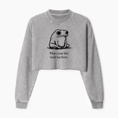 Tokyo-Tiger This Week Feels Like A Whole Year Washed Crop Sweatshirt