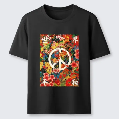 Tokyo-Tiger Bright Blooms Bring Global Calm Peace Classic T-Shirt