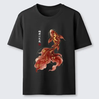 Tokyo-Tiger Golden Sakura Red Koi Ink Art Classic T-Shirt