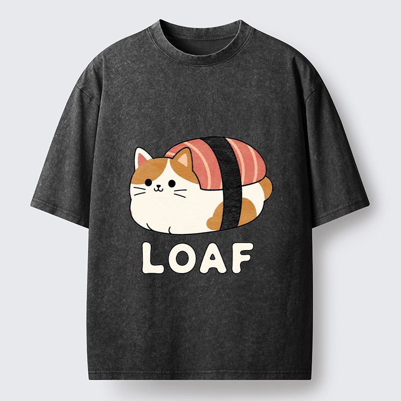 Tokyo-Tiger Cute Tuna Sushi Kitty Loaf Art Washed T-Shirt