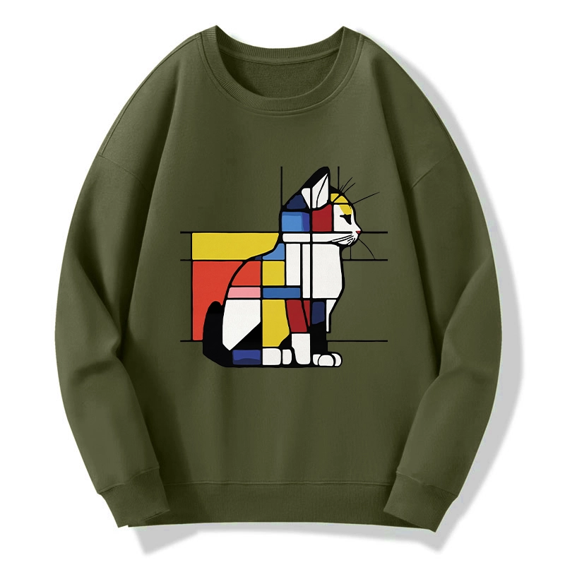 Tokyo-Tiger Geometric Cat Art In Primary Colors Classic Sweatshirt