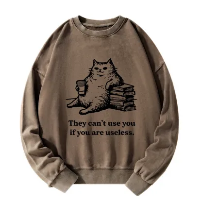 Tokyo-Tiger Cat Proving Uselessness Is A Superpower Washed Sweatshirt