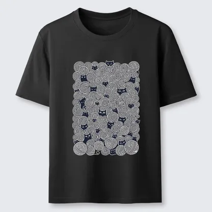 Tokyo-Tiger Tiny Black Cats Hide In Yarn Balls Classic T-Shirt