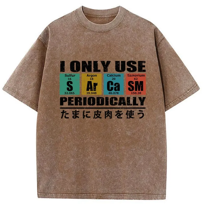 Tokyo-Tiger Use Sarcasm Occasionally Washed T-Shirt