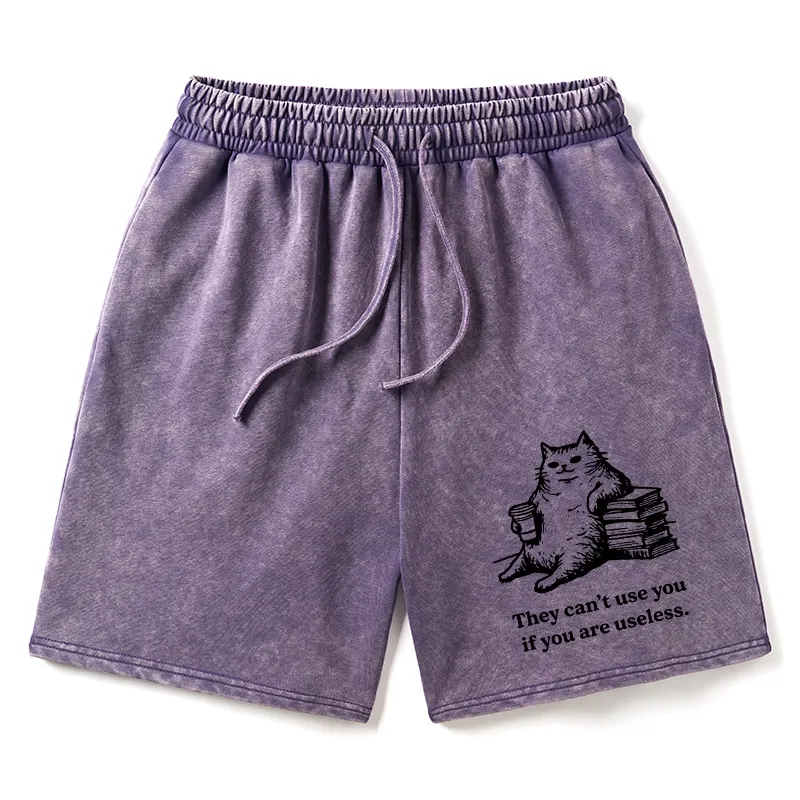 Tokyo-Tiger Cat Proving Uselessness Is A Superpower Washed Shorts