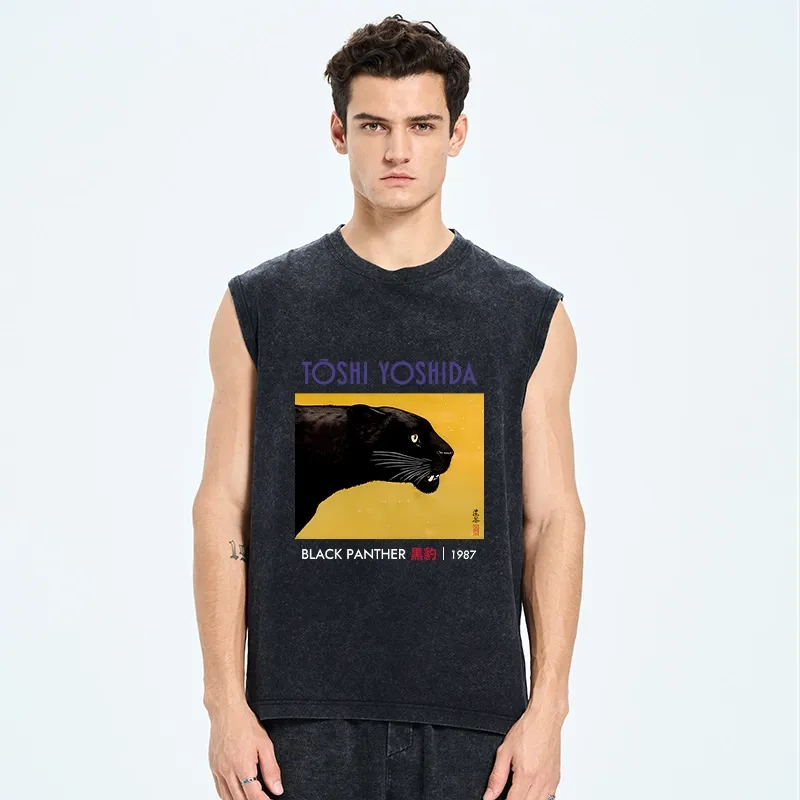 Tokyo-Tiger Black Panther Washed Tank