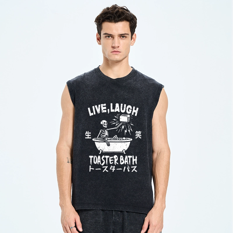 Tokyo-Tiger Funny Electric Shock Skeleton Washed Tank