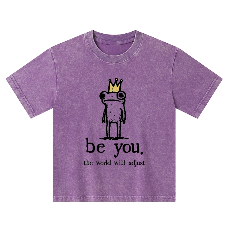 Tokyo-Tiger Crown Frog Stays True To Self Kids Washed T-Shirt