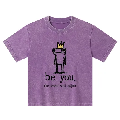 Tokyo-Tiger Crown Frog Stays True To Self Kids Washed T-Shirt