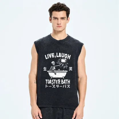 Tokyo-Tiger Funny Electric Shock Skeleton Washed Tank
